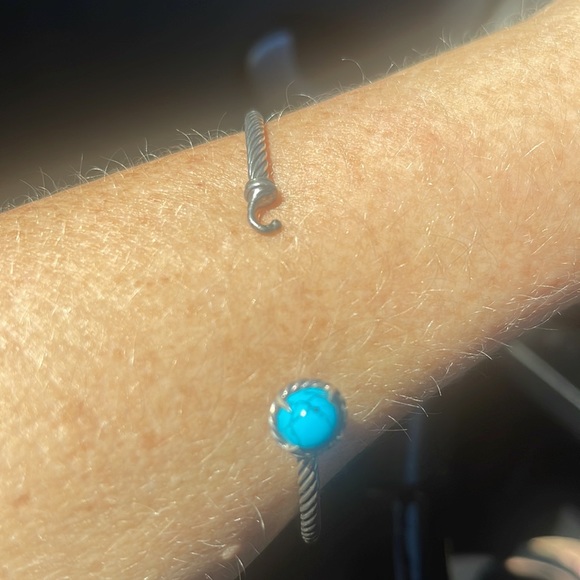 David Yurman Petite Chatelaine Turquoise & Sterling Silver Bracelet - Picture 6 of 9